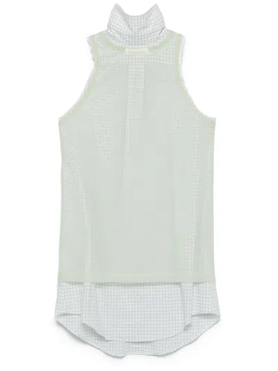 Maison Margiela Check-pattern Sleeveless Shirt In Green