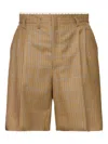 Maison Margiela Check-print Tailored Shorts In Brown