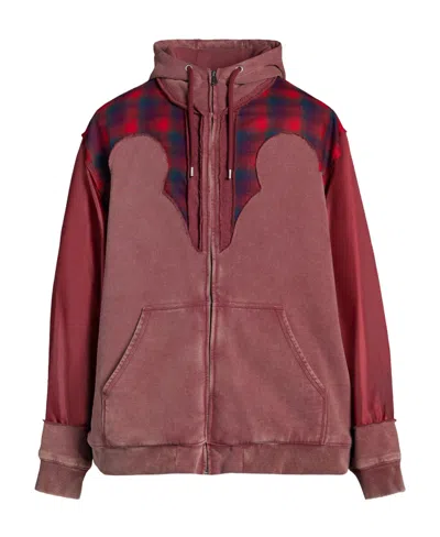 Maison Margiela Check-print Wool Hoodie In Brown
