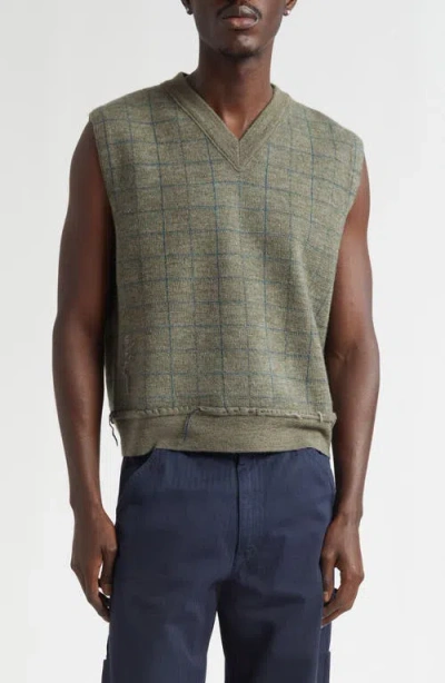 MAISON MARGIELA MAISON MARGIELA CHECK VIRGIN WOOL SWEATER VEST