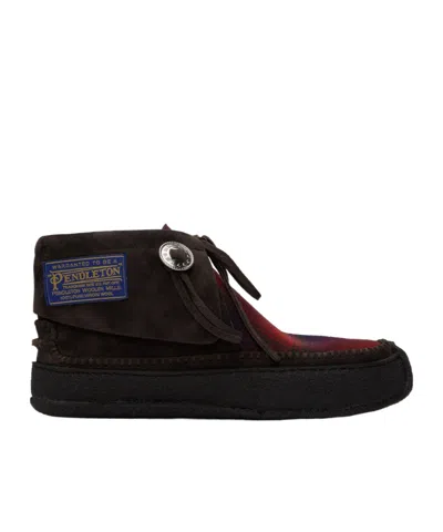 Maison Margiela Checked Lacing Boots In Black