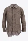 Maison Margiela Checked Layered Shirt In Brown