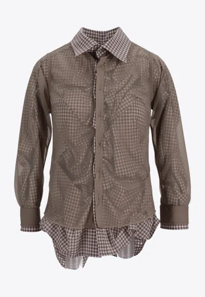 MAISON MARGIELA CHECKED LAYERED SHIRT
