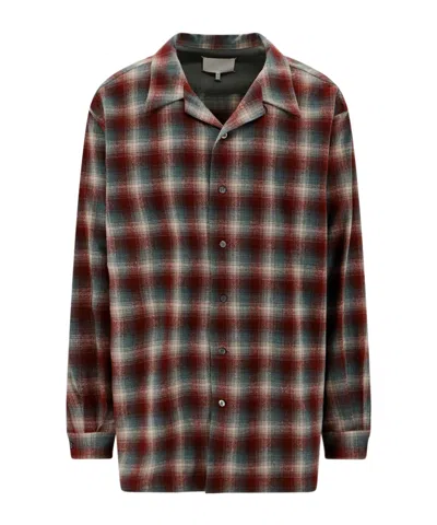 Maison Margiela Checked Logo-patch Shirt In Multi