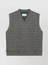Maison Margiela Military Green Checked Wool Gilet In Brown
