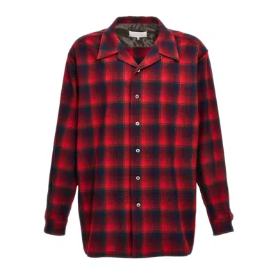 Maison Margiela Checked Buttoned Shirt In Red