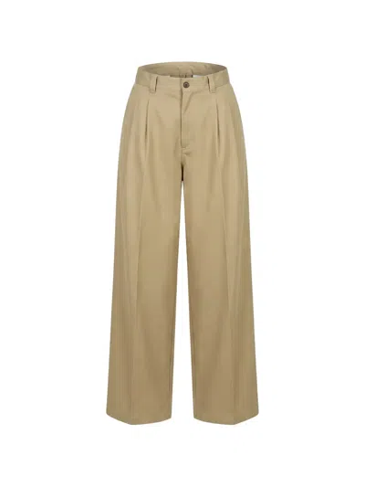 Maison Margiela Checked-panel Pleated-design Trousers In Neutral