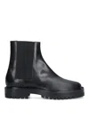 Maison Margiela Man Black Leather Tabi County Chelsea Ankle Boots In Brown