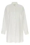 Maison Margiela Relaxed Fit White Shirt With Pointed Collar And Curved Hem In White