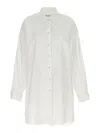 Maison Margiela Relaxed Fit White Shirt With Pointed Collar And Curved Hem In White