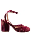 Maison Margiela Chenille Tabi Sandals With Asymmetrical Strap In Burgundy