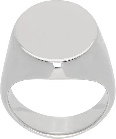 Maison Margiela Chevaliere Signet Ring In Metallic
