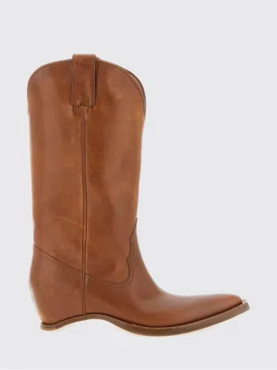 Maison Margiela Chic Leather Boots In Brown