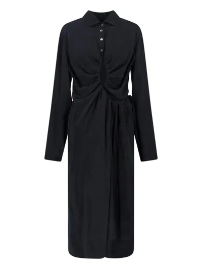 Maison Margiela Chic Midi Dress For Effortless Elegance In Black
