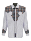 Maison Margiela X Pendleton Décortiqué Long Sleeve Cotton Button-up Shirt In 479f Blue