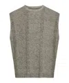 Maison Margiela Chiné-knit Tank Top In Taupe Grey