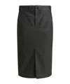 Maison Margiela Midi Skirt With Back Pocket And Front Slit In Gray