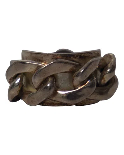 Maison Margiela Chunky Chain Link Ring In Silver Metal