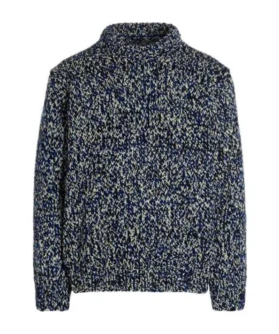 Maison Margiela Chunky-knit Mock Neck Jumper In Gray