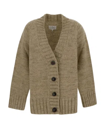Maison Margiela Chunky-knit Oversize Cardigan In Brown