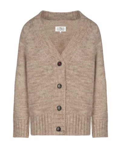 Maison Margiela Chunky-knit Oversize Cardigan In Nude