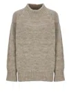 Maison Margiela Chunky-knitted Crewneck Jumper In Beige