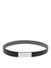 Maison Margiela Adjustable Reversible Textured Leather Belts In Black
