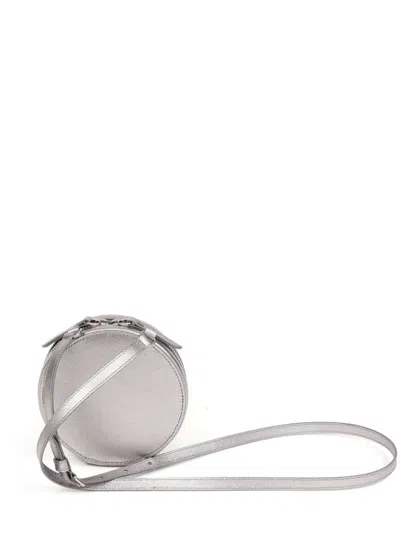 Maison Margiela Circle Mini Leather Bag In Silver