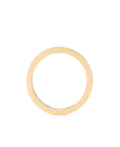 Maison Margiela Circle-motif Engraved-logo Earrings In Yellow