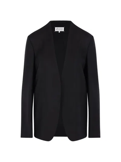 Maison Margiela Blazer Jacket Long Sleeves Notched Lapels Stitching In Black