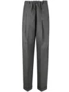 Maison Margiela Drawstring Straight-leg Trousers In Grey