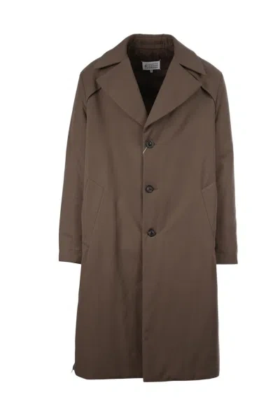 Maison Margiela Classic Trench Coat In Brown