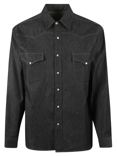 Maison Margiela Classic Western-style Shirt With Structured Collar In Black