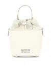 Maison Margiela White '5a Bucket' With Chain Adjustable Shoulder Strap In Leather Woman In White