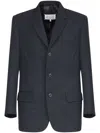 Maison Margiela Single-breasted Wool Blazer In Navy