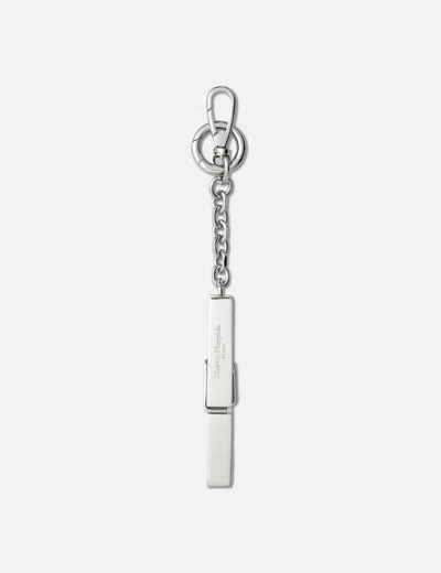 Maison Margiela Clothespin Keyring In Metallic