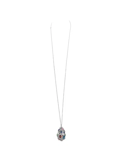 Maison Margiela Cluster Show Drop Necklace In Metallic