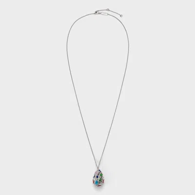 Maison Margiela Cluster Show Drop Necklace Unisex Polished Palladio In Metallic