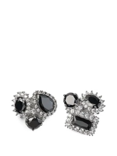 Maison Margiela Cluster Stud Earrings In Black