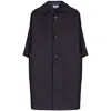 Maison Margiela Cocoon Long Cotton Coat In Black