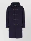 Maison Margiela Men's Coat With Frogs And Hood In Blue