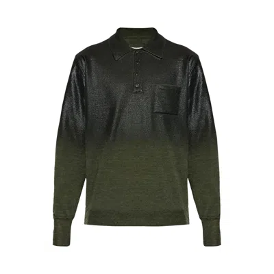 Pre-owned Maison Margiela Coated Polo Sweater 'green' | Men's Size M