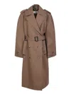 Maison Margiela Double-breasted Cotton Blend Trench Coat In Green