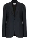 Maison Margiela Mohair-wool Blend Suit Coat In Black In Blue