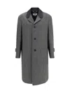 Maison Margiela Single-breasted Coat In Virgin Wool Blend In Gray
