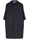 Maison Margiela Cocoon Long Cotton Coat In Black