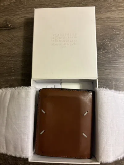 Pre-owned Maison Margiela Coffee Brown Margiela Leather Wallet In Dark Brown