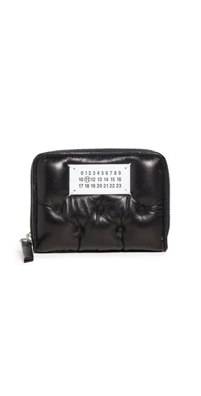 Maison Margiela Coin Holder Zip Around Wallet With Key Ring Black