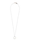 Maison Margiela Adjustable Chain Circular Pendant Necklace In Metallic