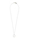 Maison Margiela Adjustable Chain Circular Pendant Necklace In Metallic